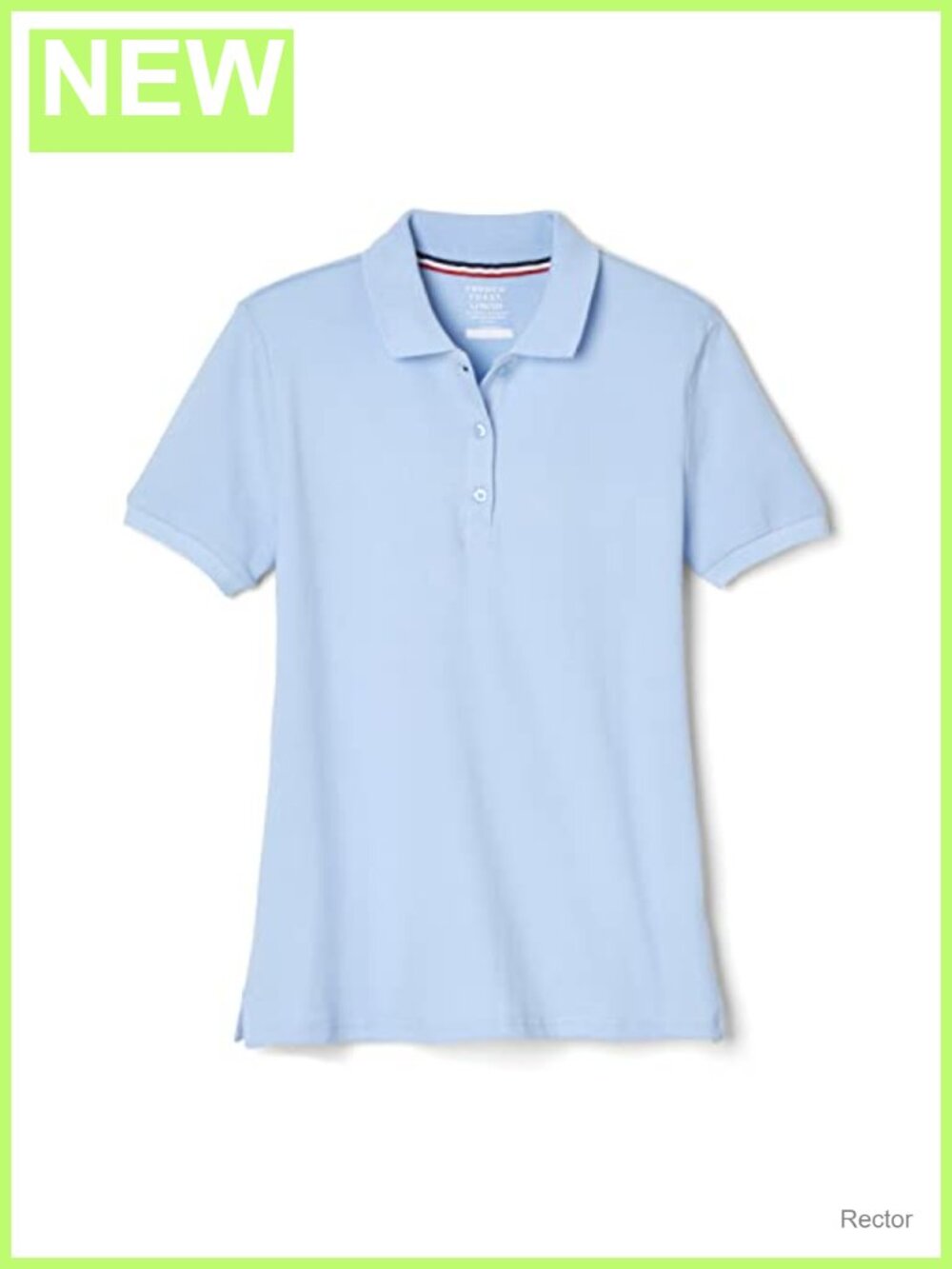 Juniors Stretch Pique Polo Shirt Short Sleeve Collared 3-Button